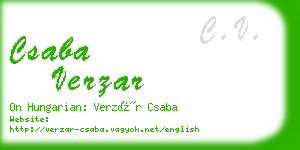 csaba verzar business card